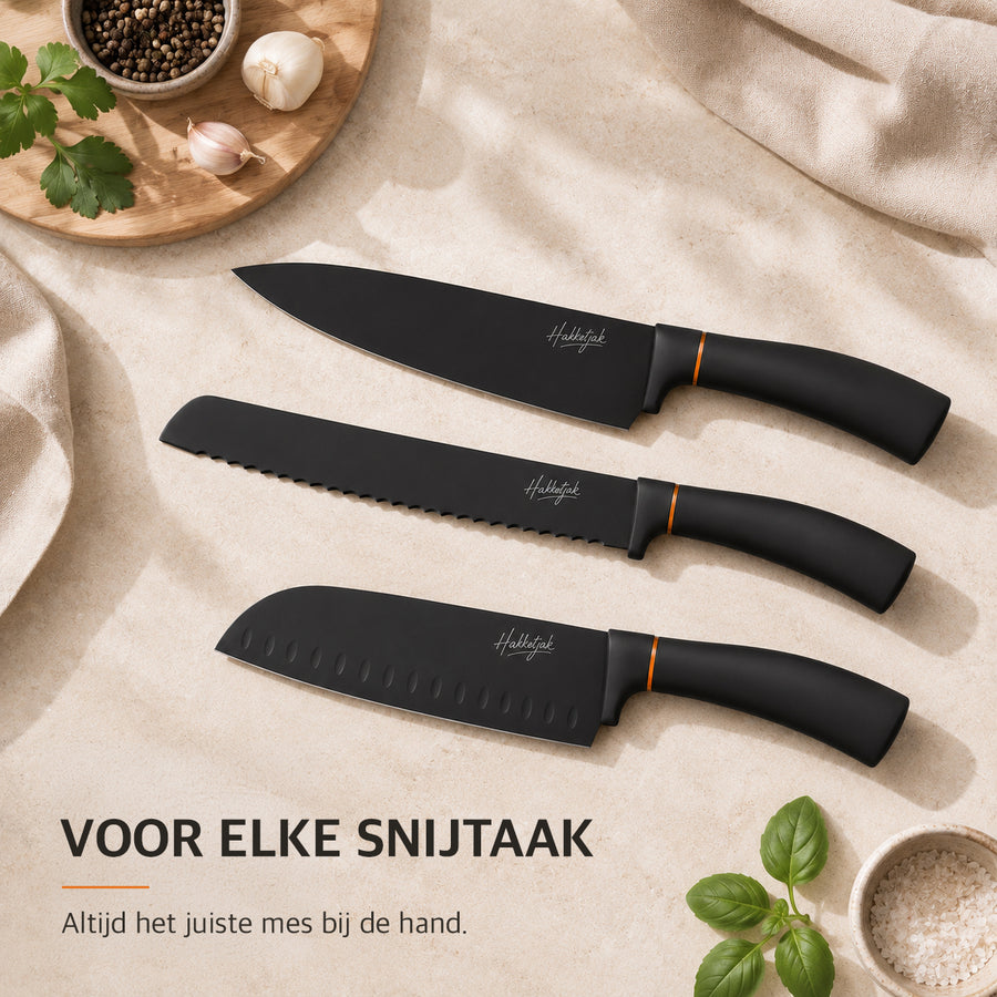 Complete 6-delige zwarte set