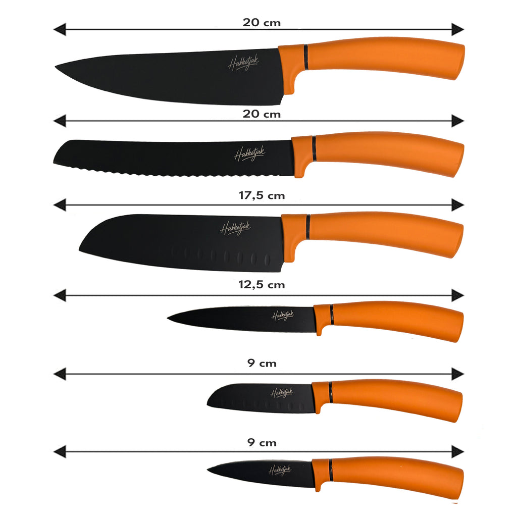Oranje set (6 messen)