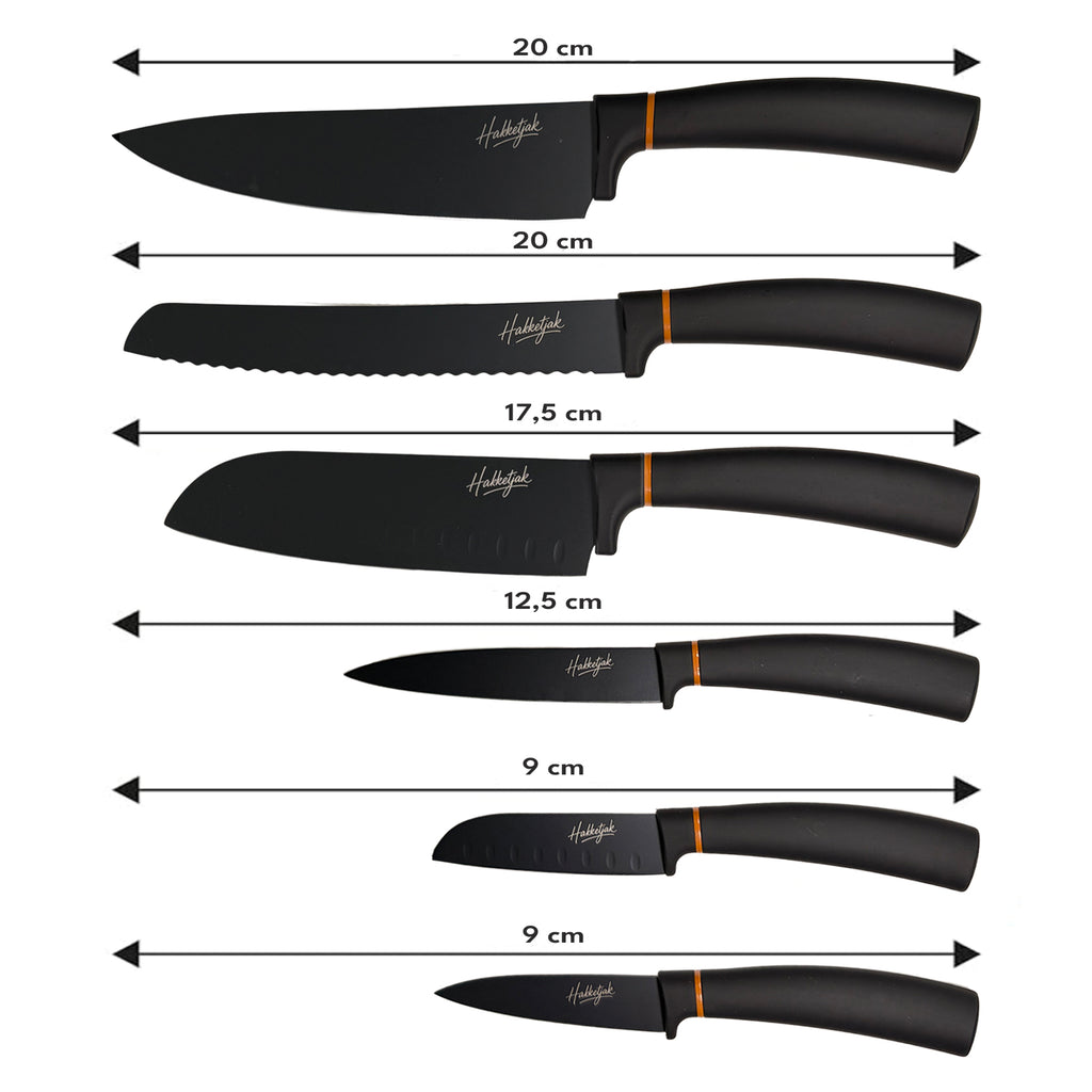 Zwarte set (6 messen)