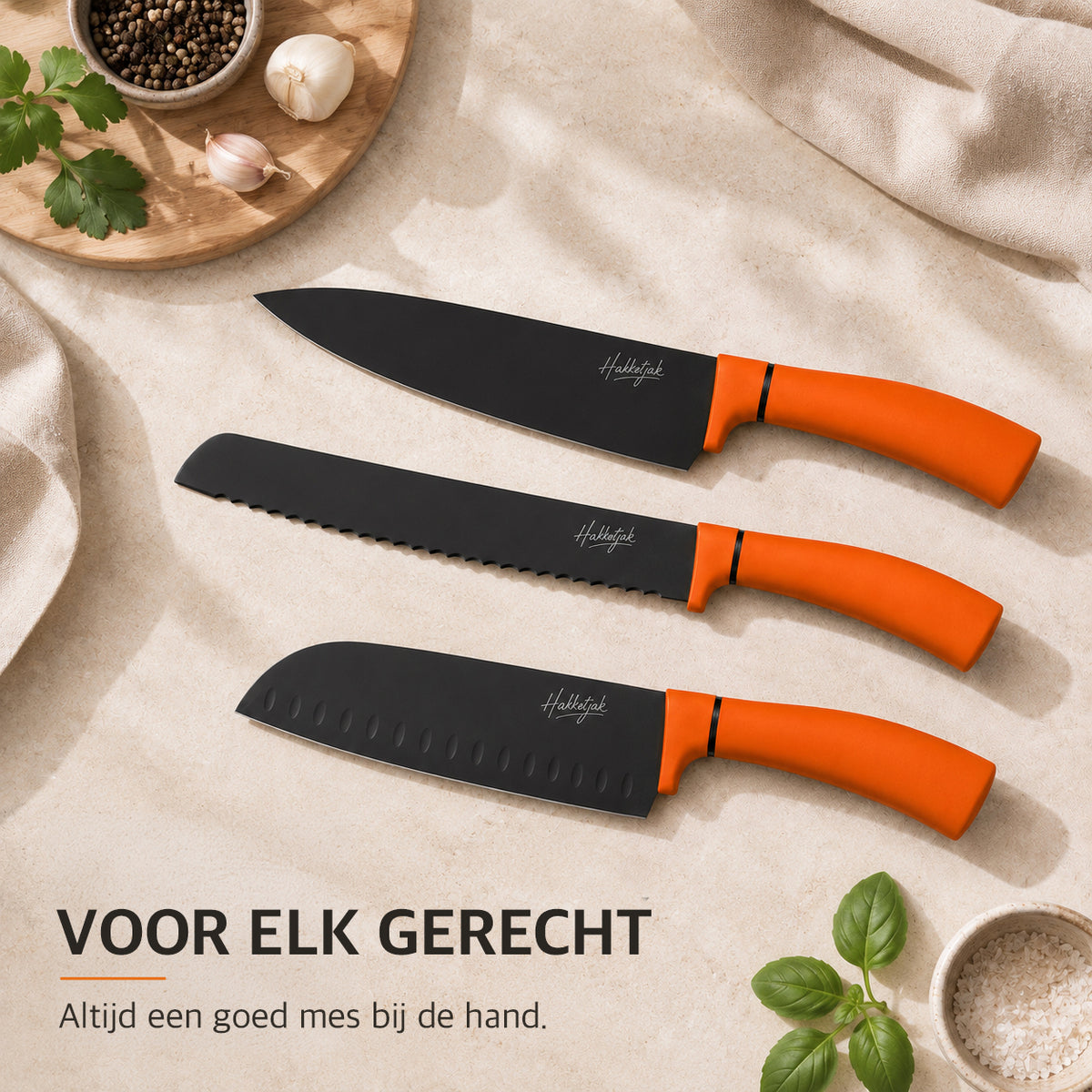 Complete 6-delige oranje set
